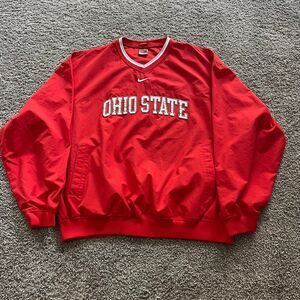 Vintage 90s Nike Ohio State Buckeyes Windbreaker Pullover Center Swoosh Size XL